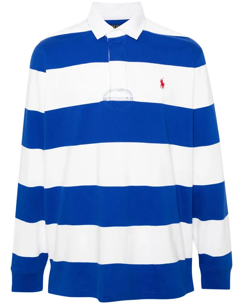 Ralph Lauren Gestreiftes Poloshirt mit Logo-Stickerei - Blau Blau