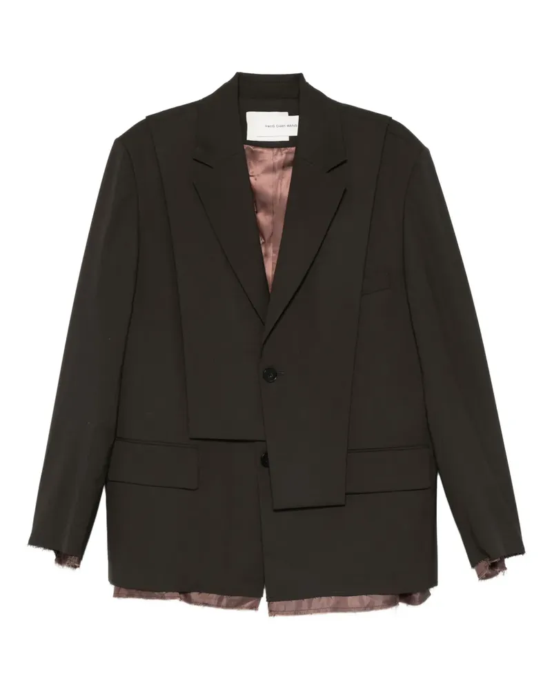 Feng Chen Wang Blazer im Layering-Look mit ausgefranstem Saum - Braun Braun