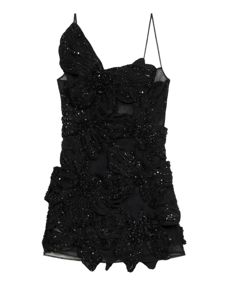 Blumarine Minikleid mit Schmetterlingen - Schwarz Schwarz