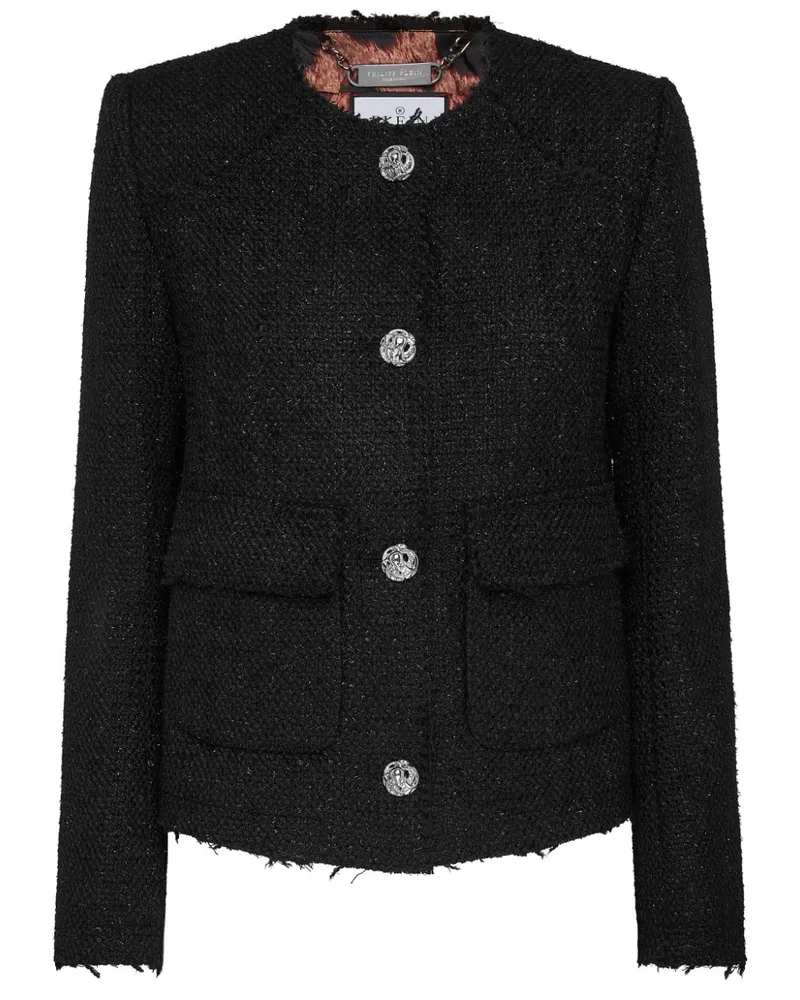 Philipp Plein Tweed-Jacke - Schwarz Schwarz