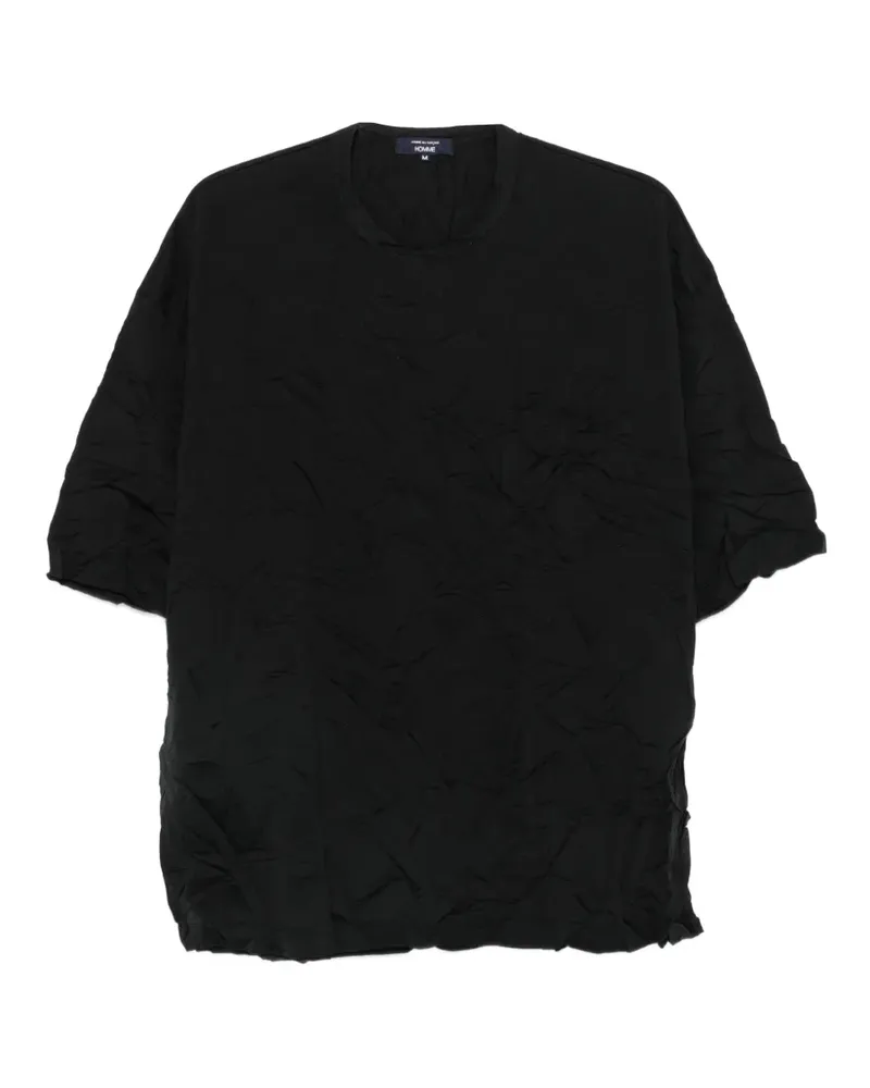 Comme des Garçons T-Shirt in Knitteroptik mit Brusttasche - Schwarz Schwarz
