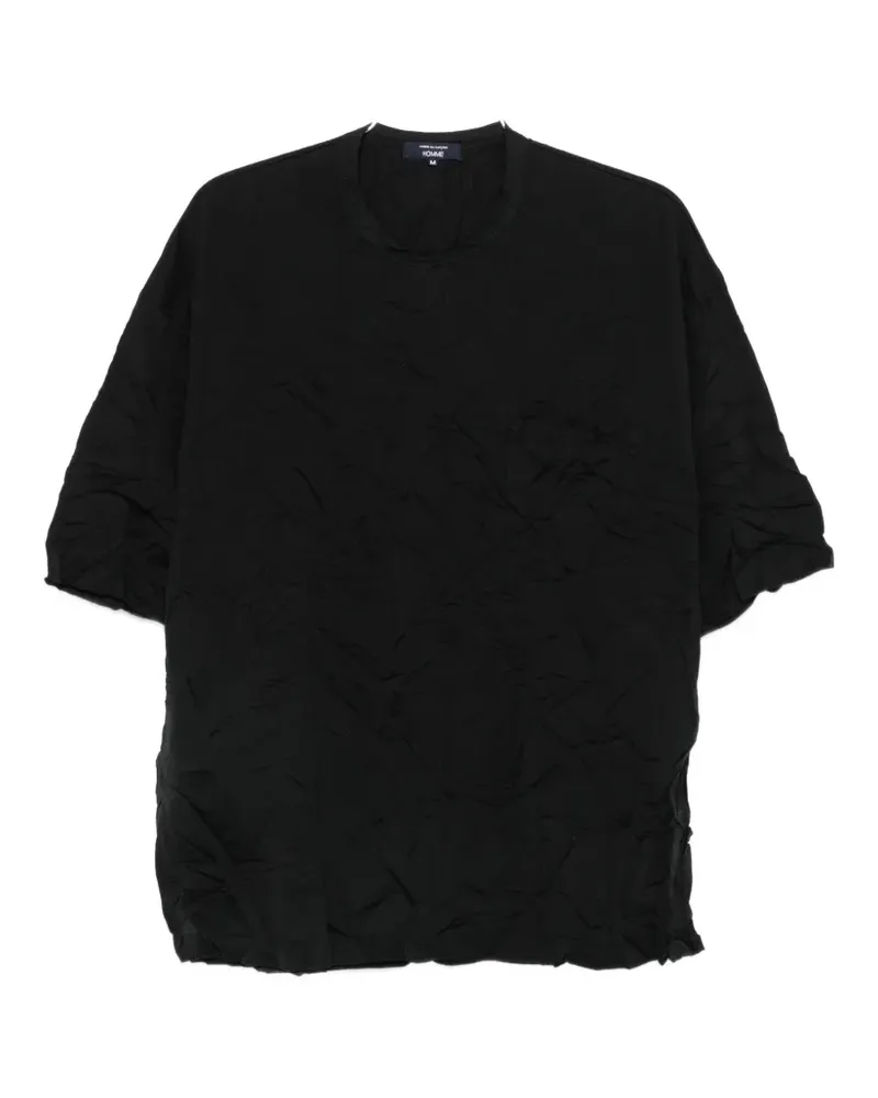 Comme des Garçons crinkled-finish chest-pocket T-shirt - Schwarz Schwarz
