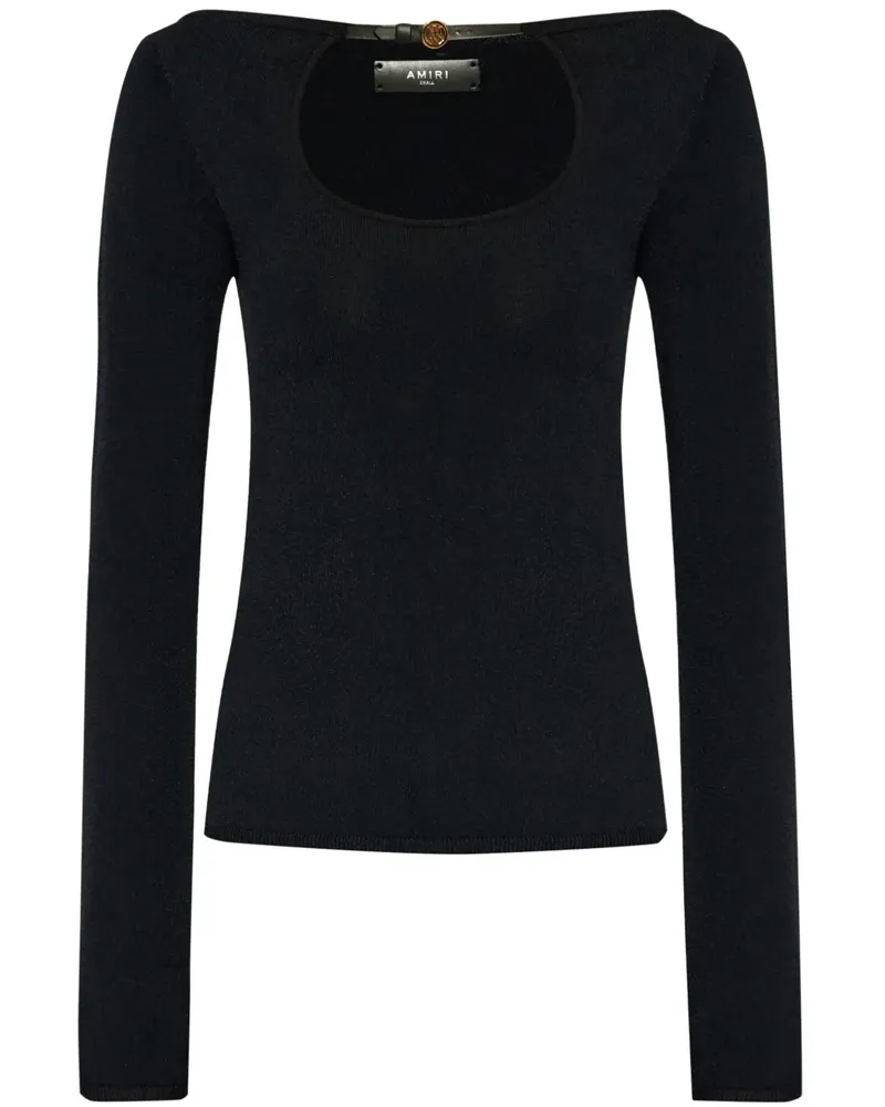 Amiri Top mit Logo-Schild - Schwarz Schwarz