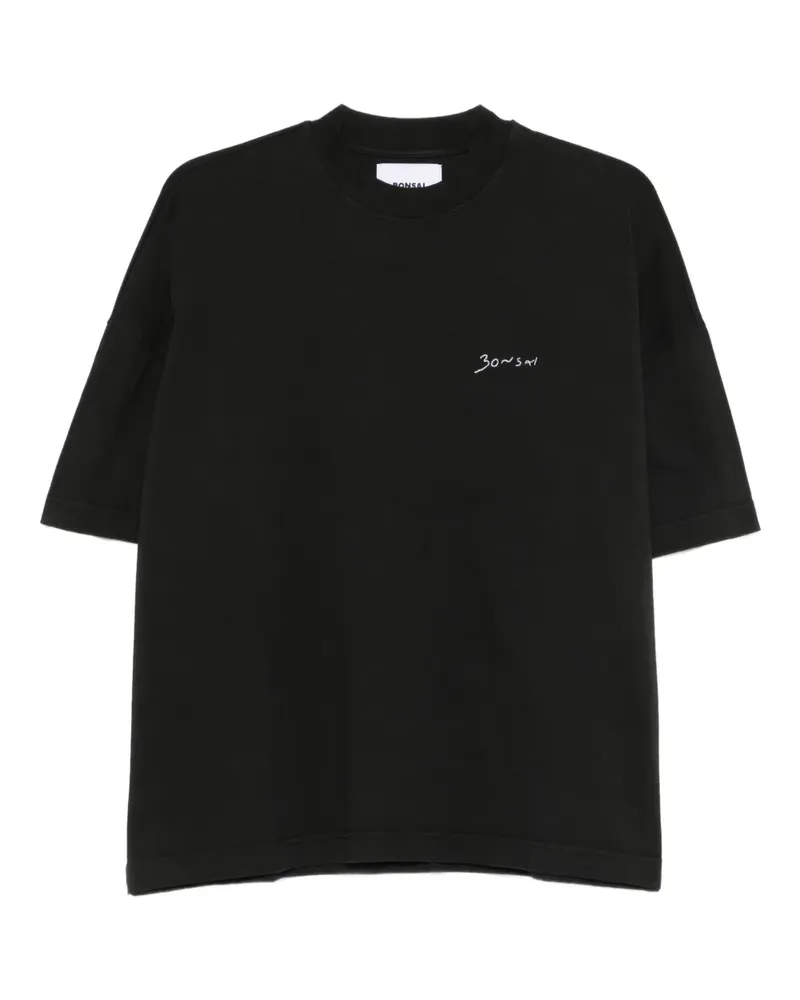 BONSAI T-Shirt mit Logo-Stickerei - Schwarz Schwarz