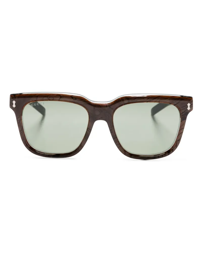 Gucci Sonnenbrille mit eckigem Gestell - Blau Blau