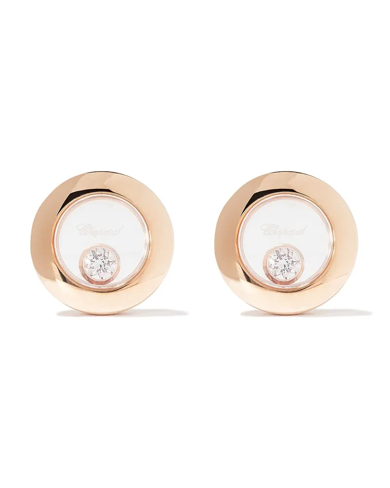 Chopard 18kt 'Happy Diamonds Icons' Rotgoldohrstecker mit einem Diamanten - Rosa Rosa