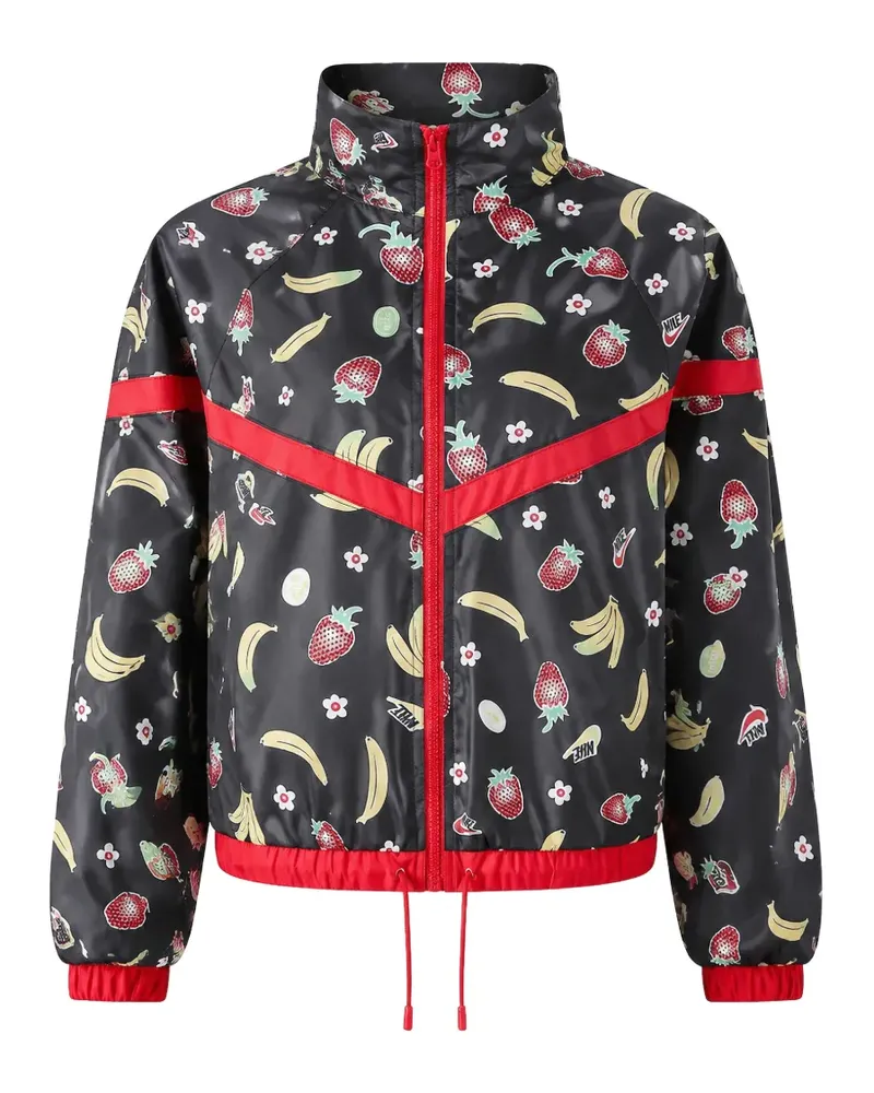 Nike Gewebte Jacke mit Früchte-Print - Schwarz Schwarz