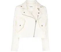 Cropped-Bikerjacke - Weiß
