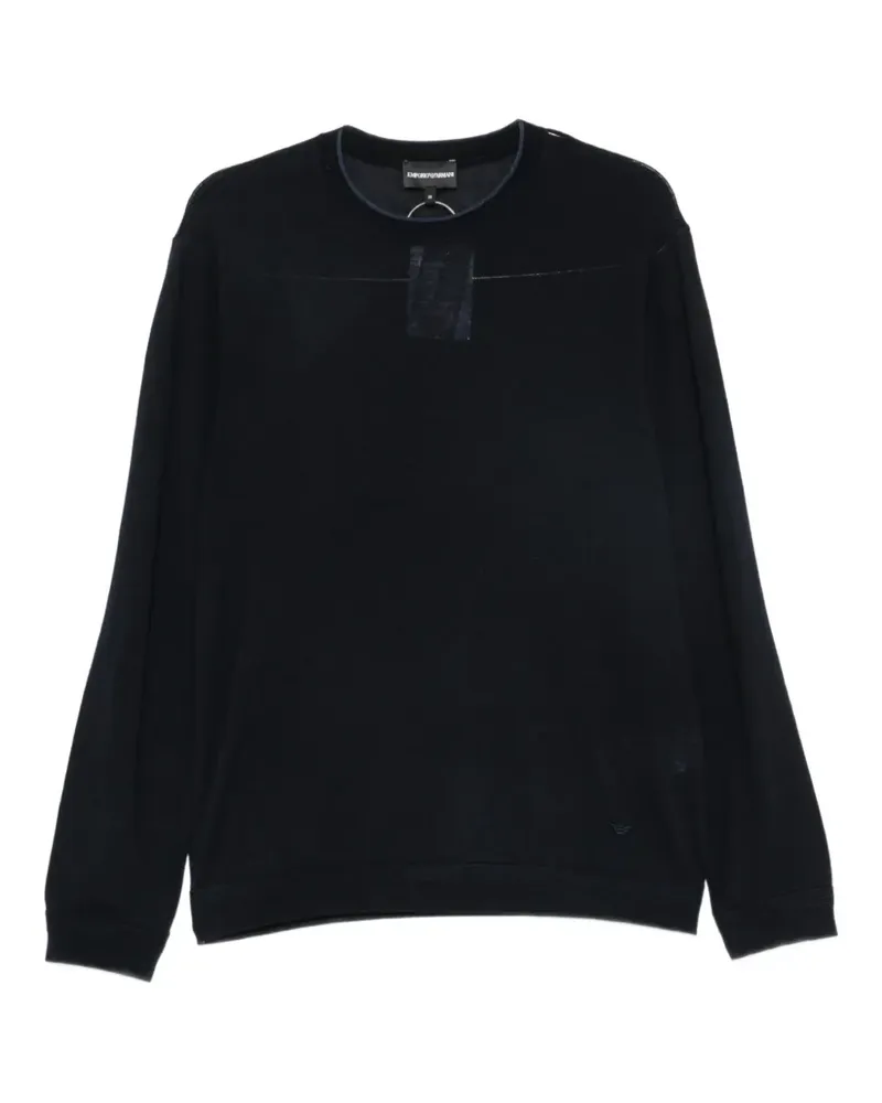 Emporio Armani Pullover mit Logo-Patch - Blau Blau