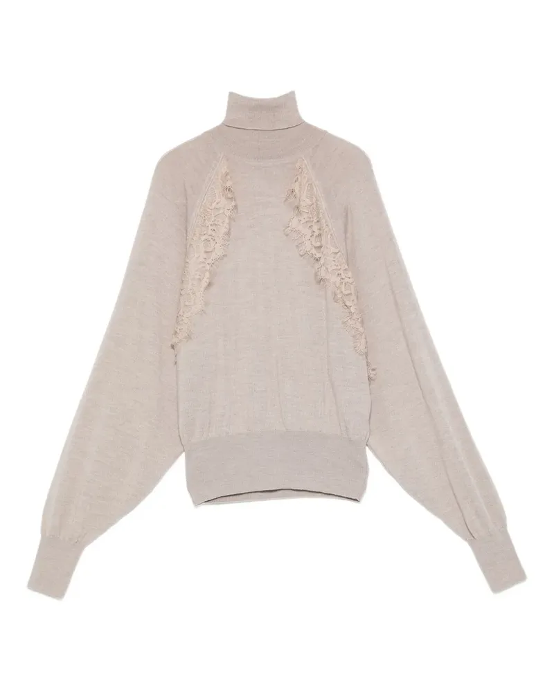 Liu Jo Rollkragenpullover mit Spitzeneinsatz - Nude Nude