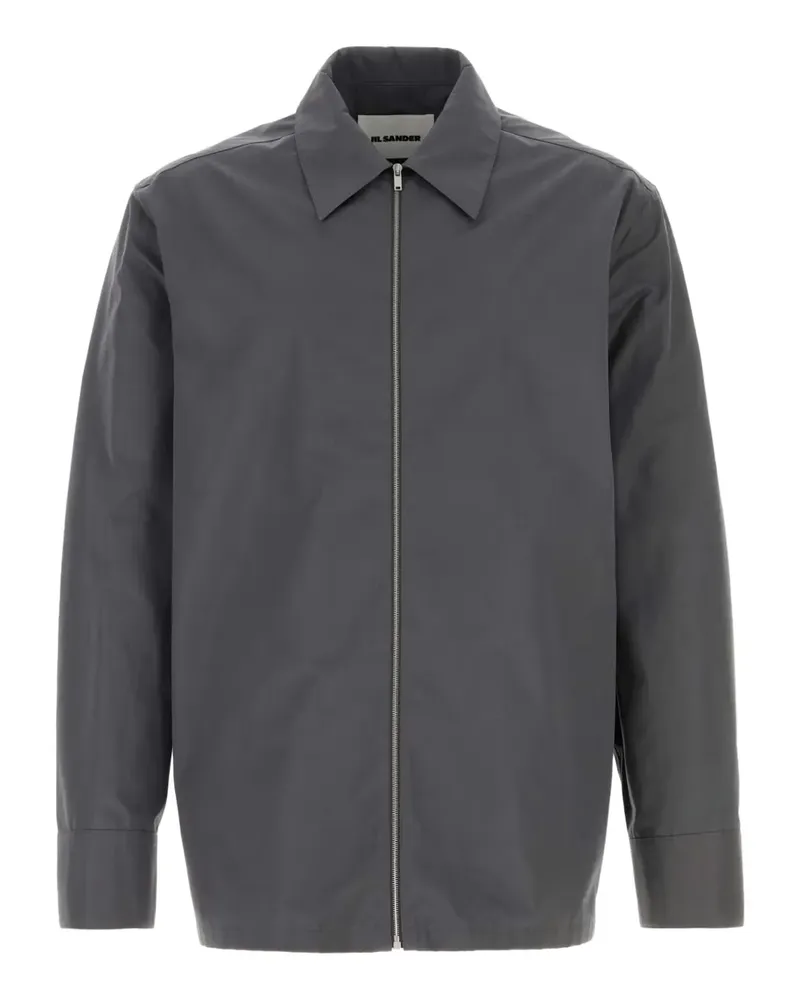 Jil Sander Popeline-Hemdjacke mit Reißverschluss - Grau Grau
