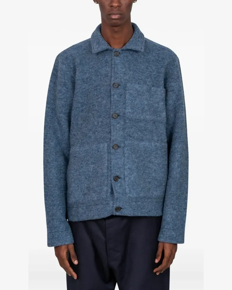 Universal Works Hemdjacke mit Knopfleiste - Blau Blau