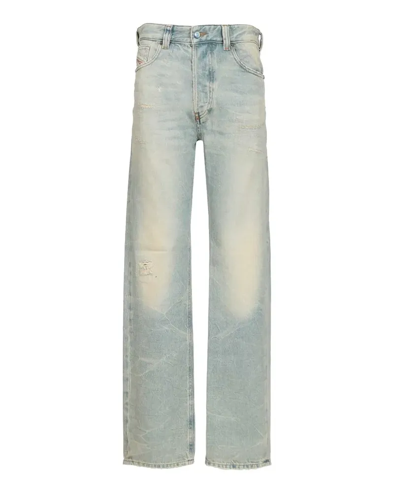 Diesel logo-patch wide-leg jeans - Blau Blau
