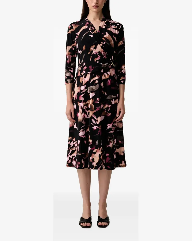 Joseph Ribkoff Wickelkleid mit abstraktem Print - Schwarz Schwarz