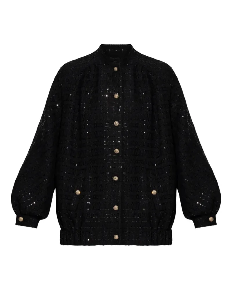 Alessandra Rich Geknöpfte Jacke mit Pailletten - Schwarz Schwarz