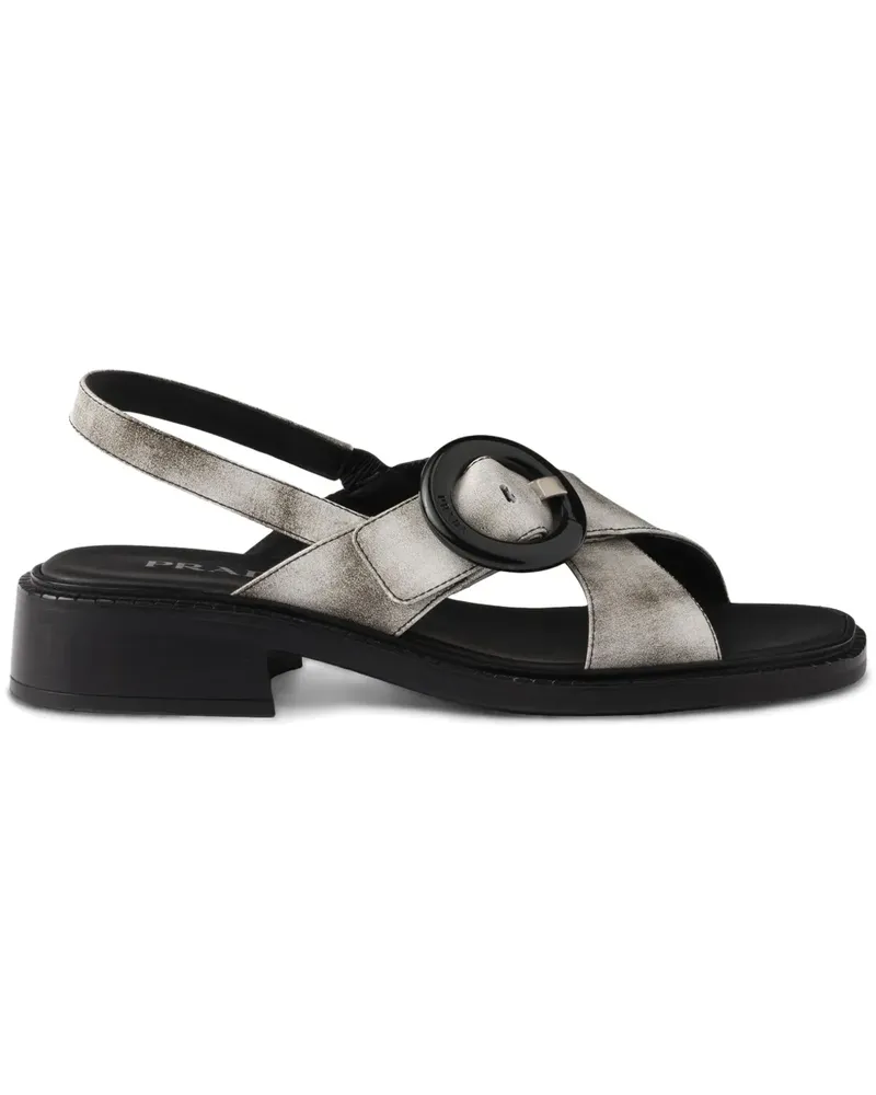 Prada Sandalen mit gebürstetem Finish - Weiß Weiß