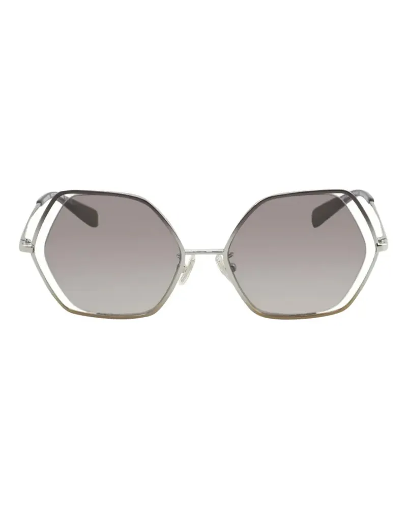 Coach geometric-frame sunglasses - Silber Silber