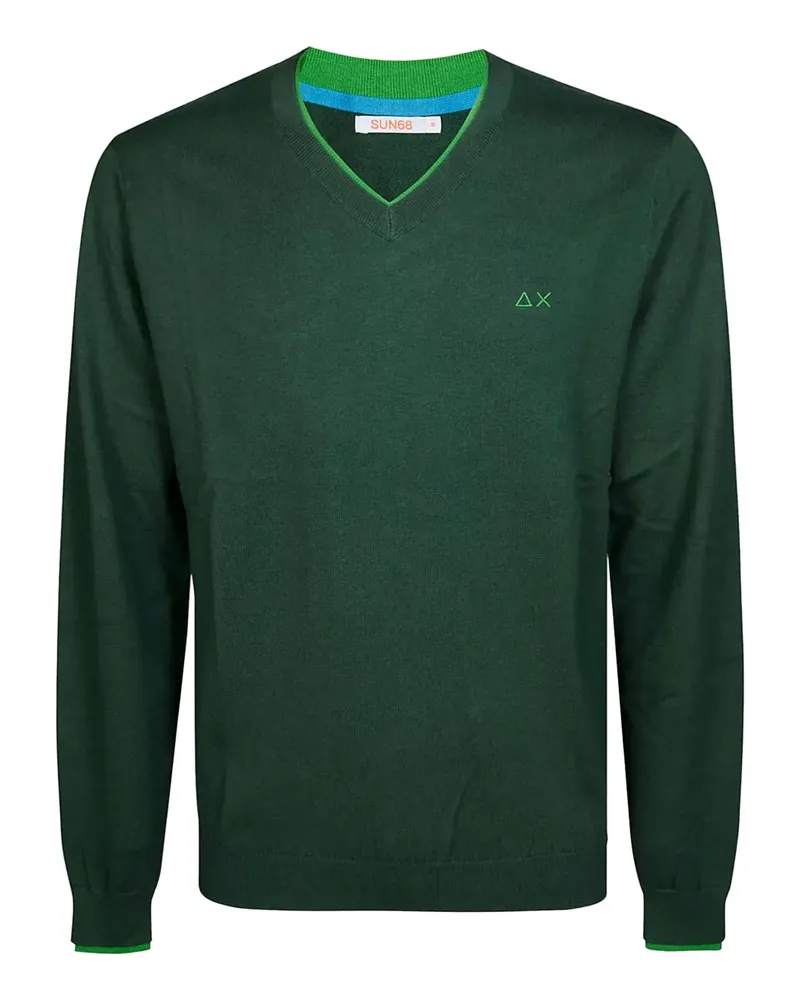 Sun68 Pullover mit V-Ausschnitt - Grün Grün