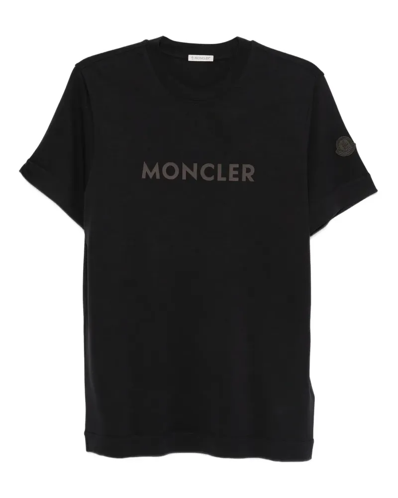 Moncler T-Shirt mit Logo-Patch - Blau Blau