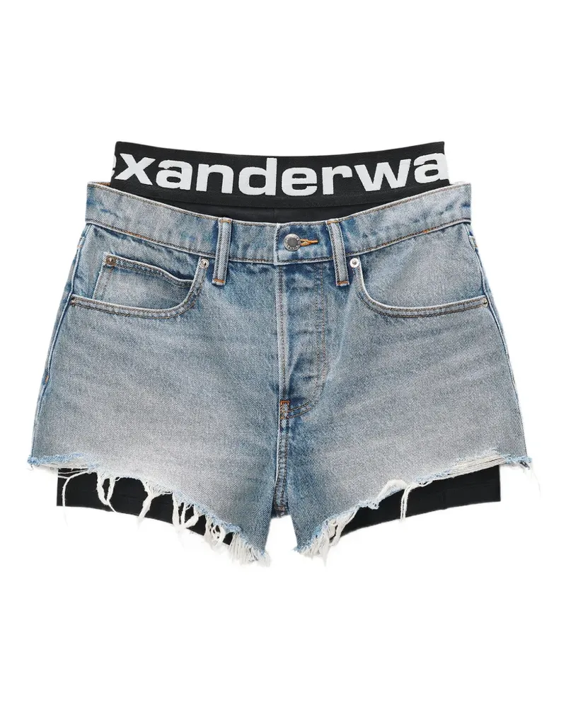 Alexander Wang Shorts im Layering-Look mit ausgefranstem Saum - Blau Blau