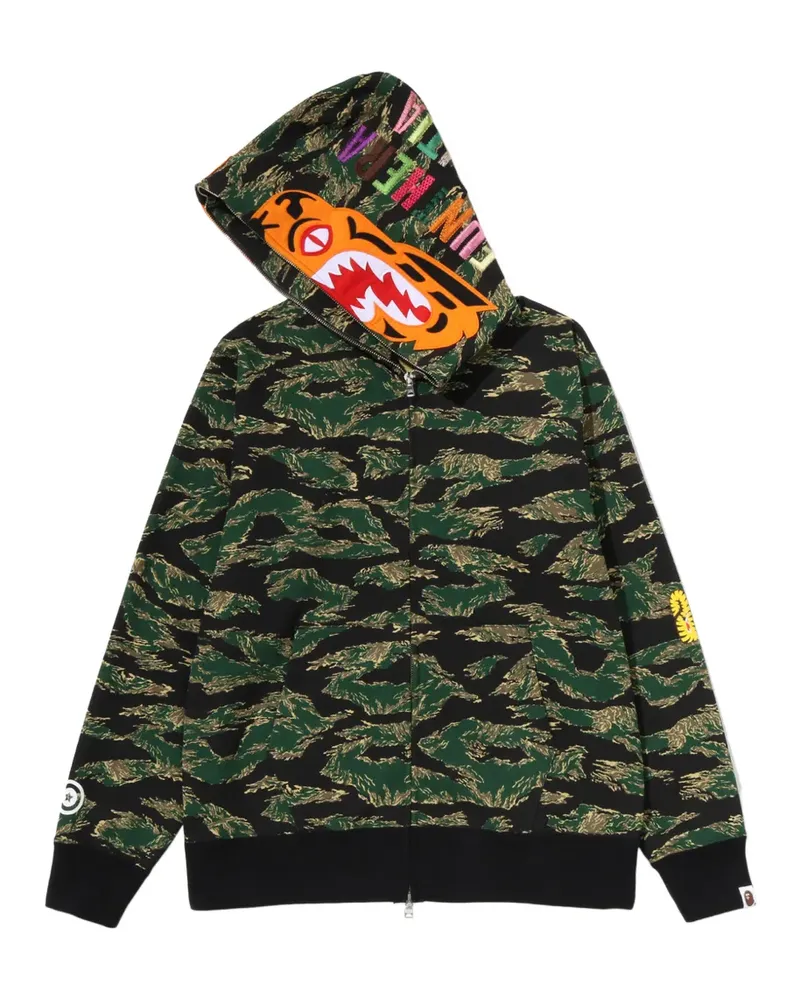BAPE Kapuzenjacke mit Camouflage-Print - Grün Grün