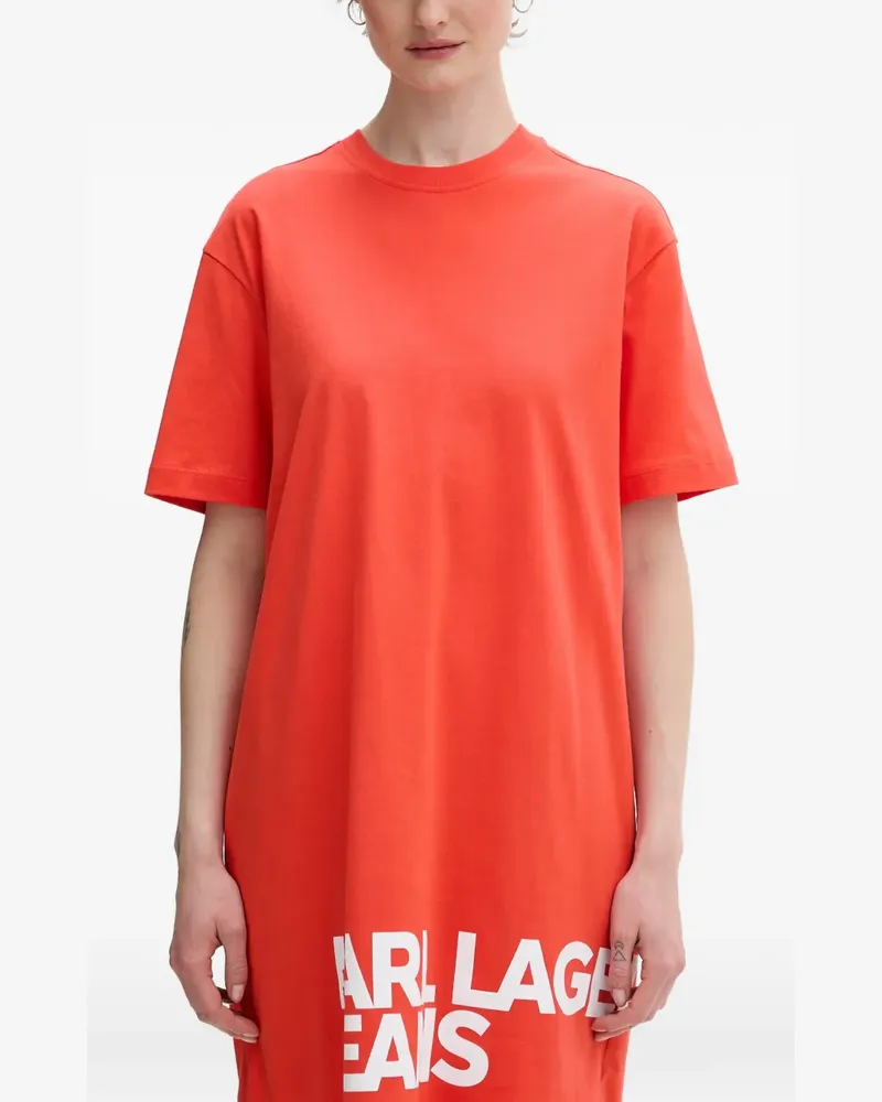 Karl Lagerfeld logo-print T-shirt dress - Rot Rot