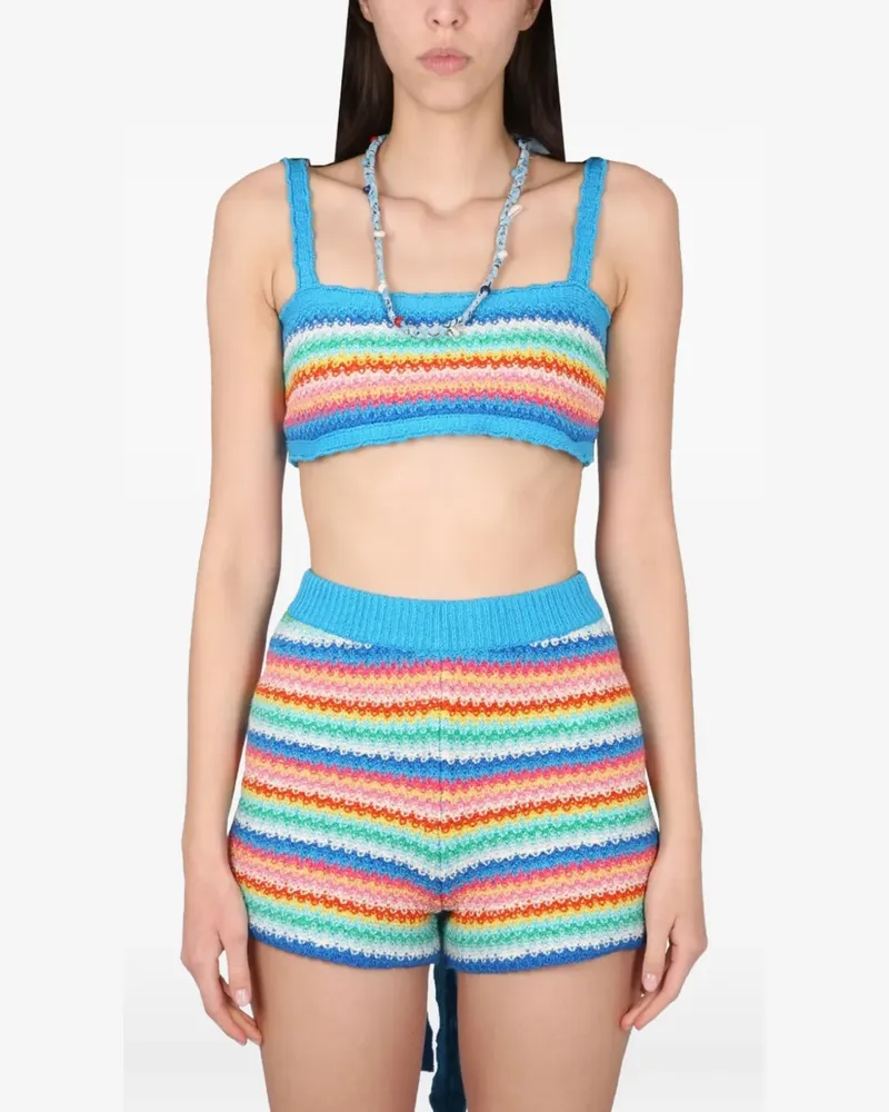 Alanui striped crop top - Blau Blau