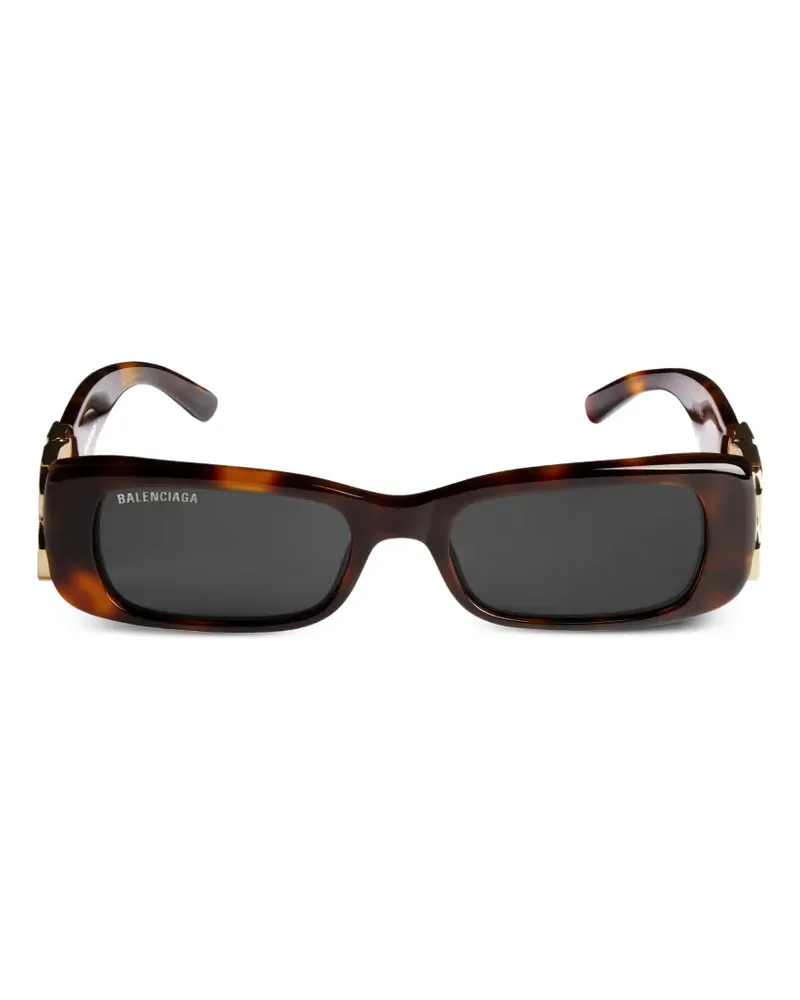 Balenciaga rectangle-frame sunglasses - Braun Braun