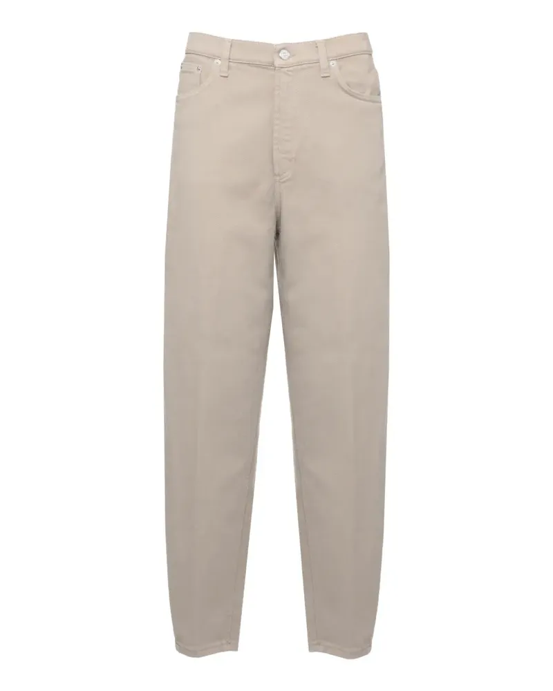 Dondup logo-plaque tapered trousers - Nude Nude