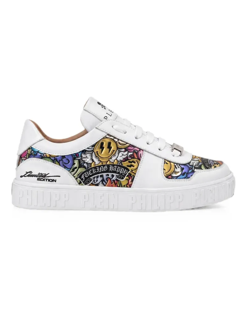 Philipp Plein Mirror Smile Sneakers mit Print - Weiß Weiß