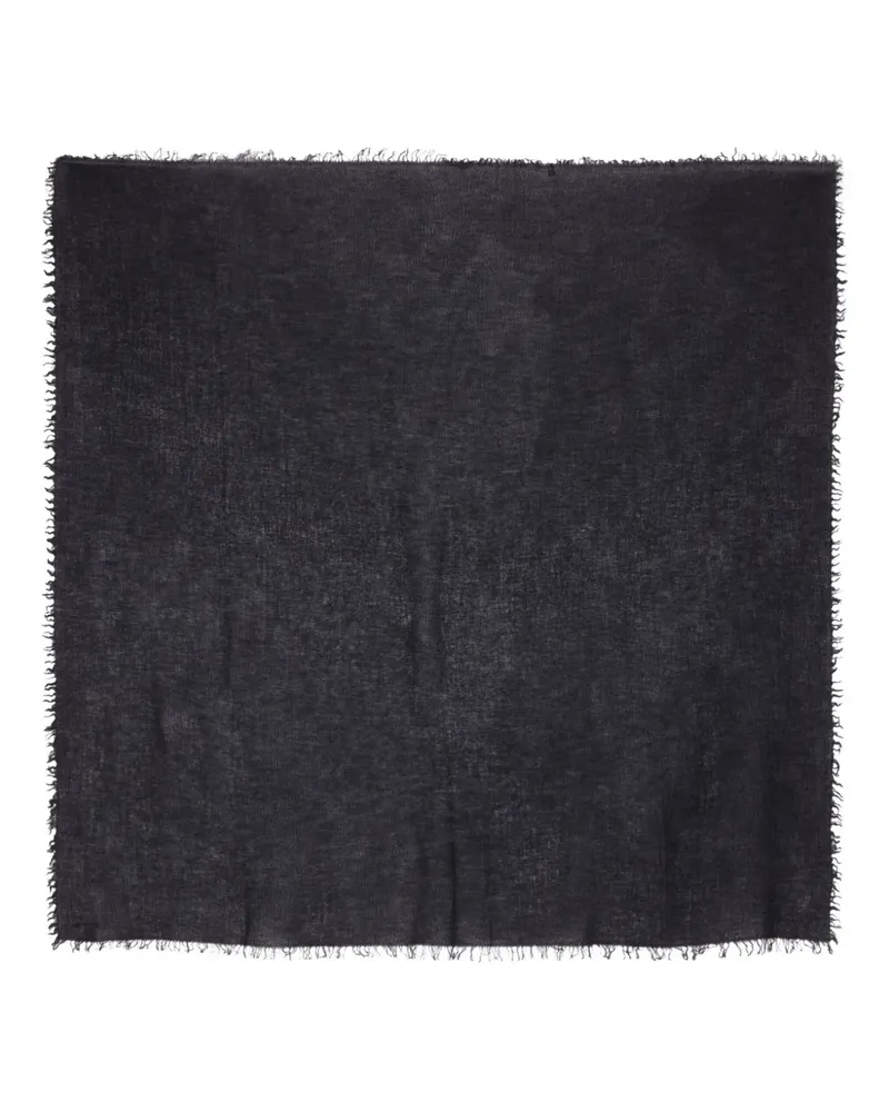 Faliero Sarti Eckiger Schal mit Fransenbesatz - Schwarz Schwarz
