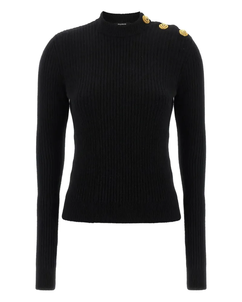 Balmain ribbed embellished sweater - Schwarz Schwarz