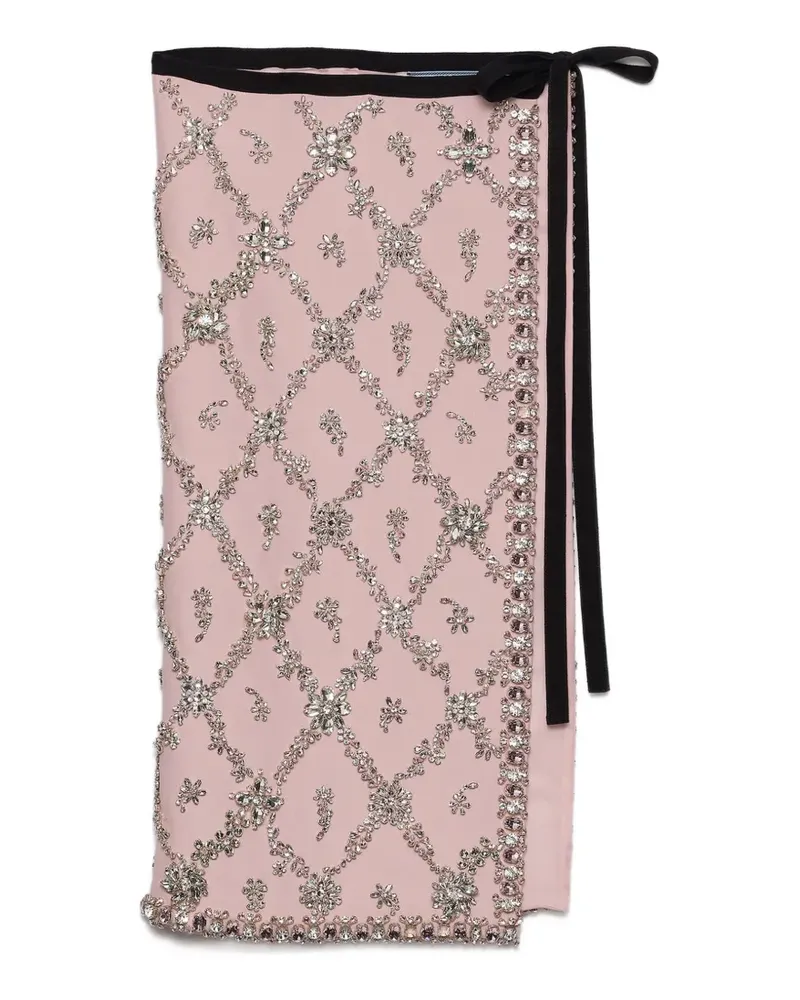 Prada Bestickte Cady Schürze - Rosa Rosa