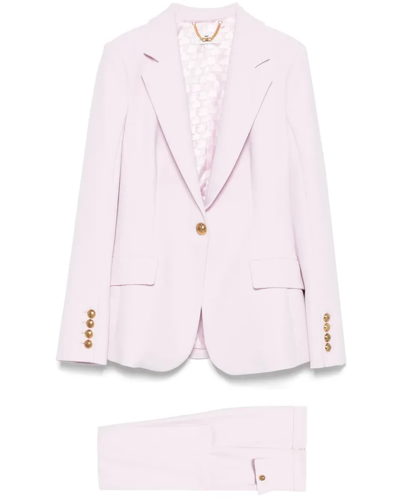 Elisabetta Franchi Einreihiger Anzug aus Krepp - Rosa Rosa
