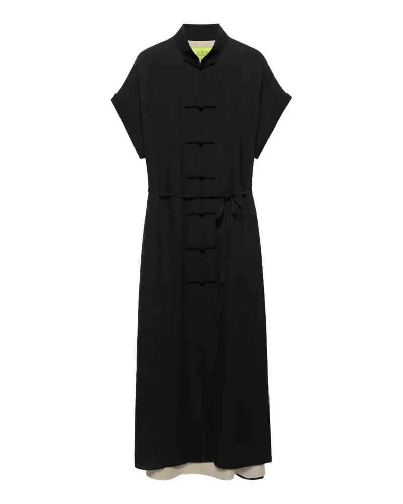 Shanghai Tang silk frog-fastening shirt dress - Schwarz Schwarz