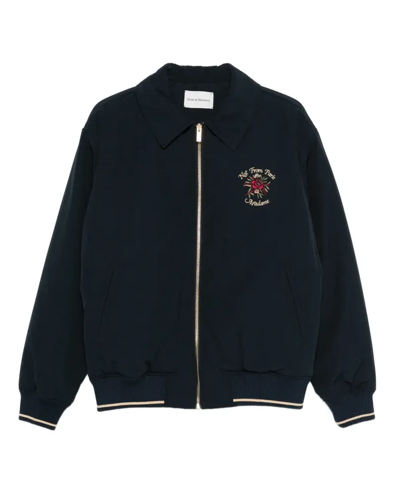 Drôle de Monsieur embroidery zip jacket - Blau Blau