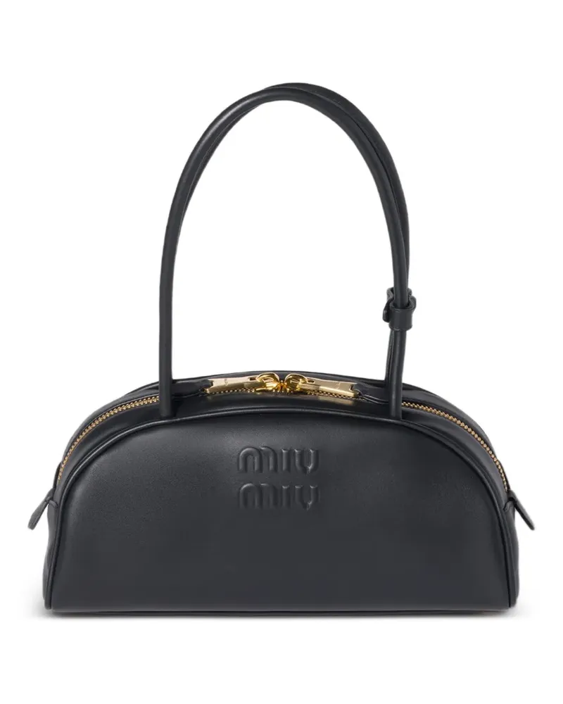 Miu Miu Beau Schultertasche mit Logo-Prägung - Schwarz Schwarz