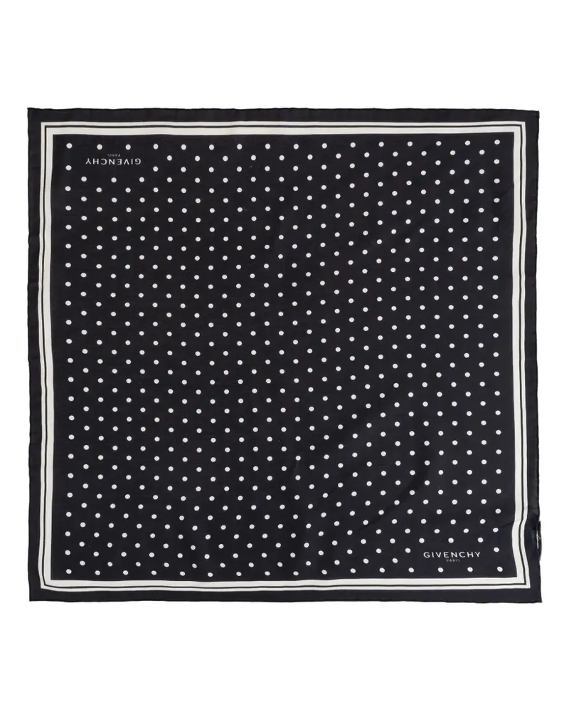 Givenchy Schal aus Seidengemisch mit Polka Dots - Schwarz Schwarz