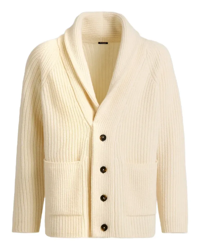 Kiton Gerippter Cardigan mit Schalkragen - Nude Nude