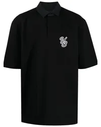 Y-3 Poloshirt mit Logo-Applikation Schwarz