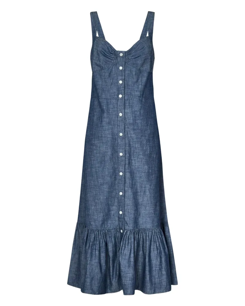 Ralph Lauren Gestuftes Kleid mit Knopfleiste - Blau Blau