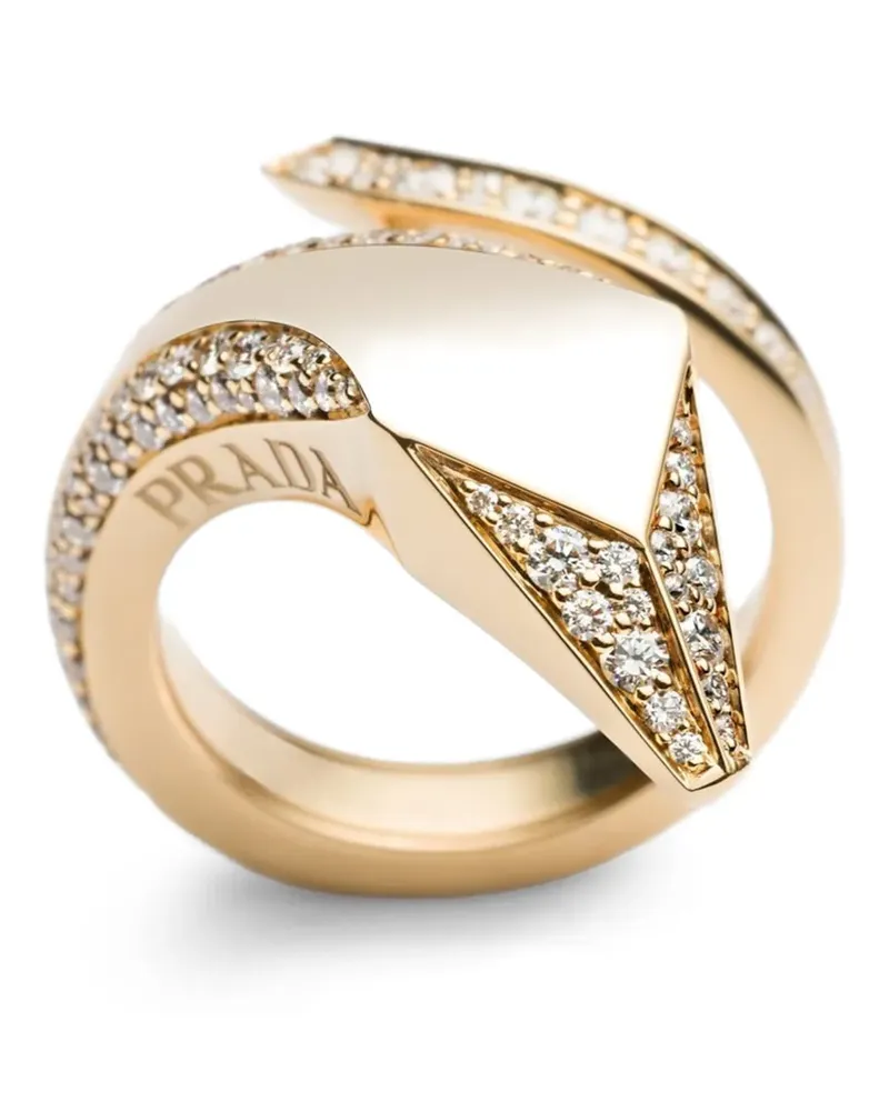 Prada Eternal Gold snake diamonds ring Gold