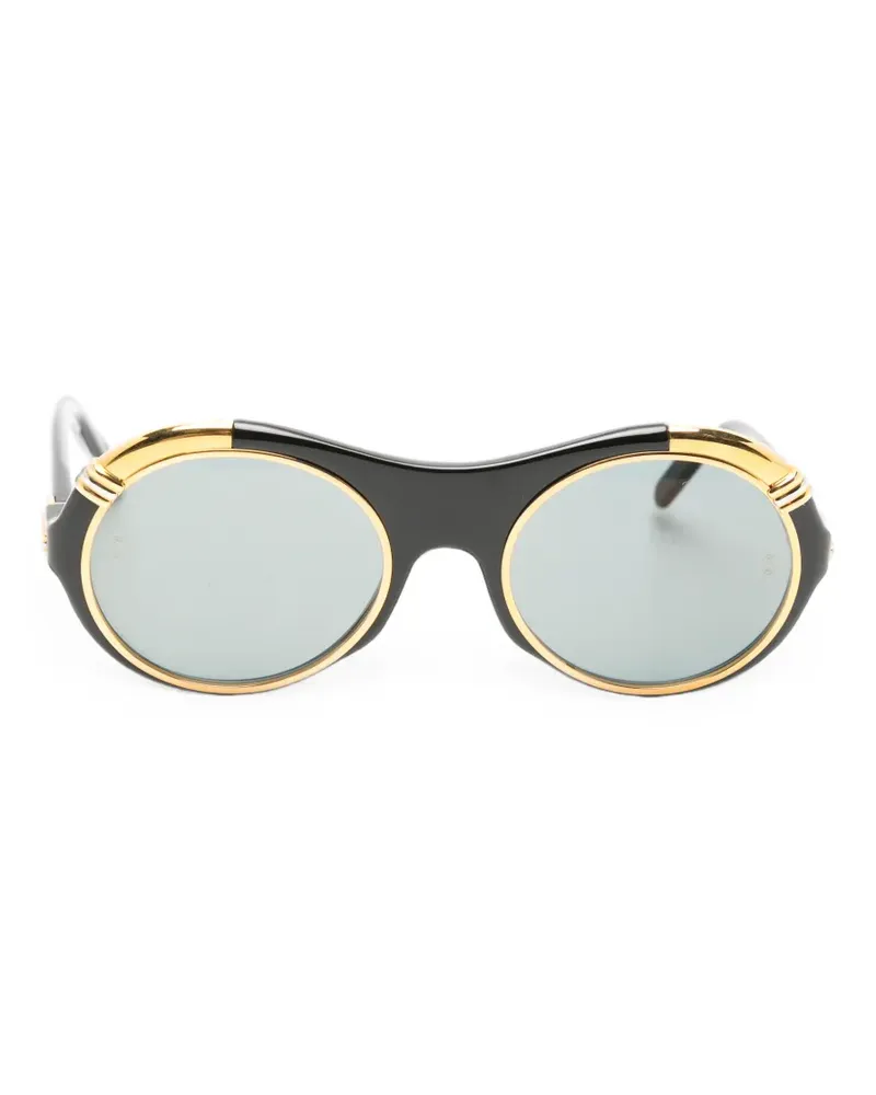 Cartier 1991 runde Diabolo Sonnenbrille - Schwarz Schwarz