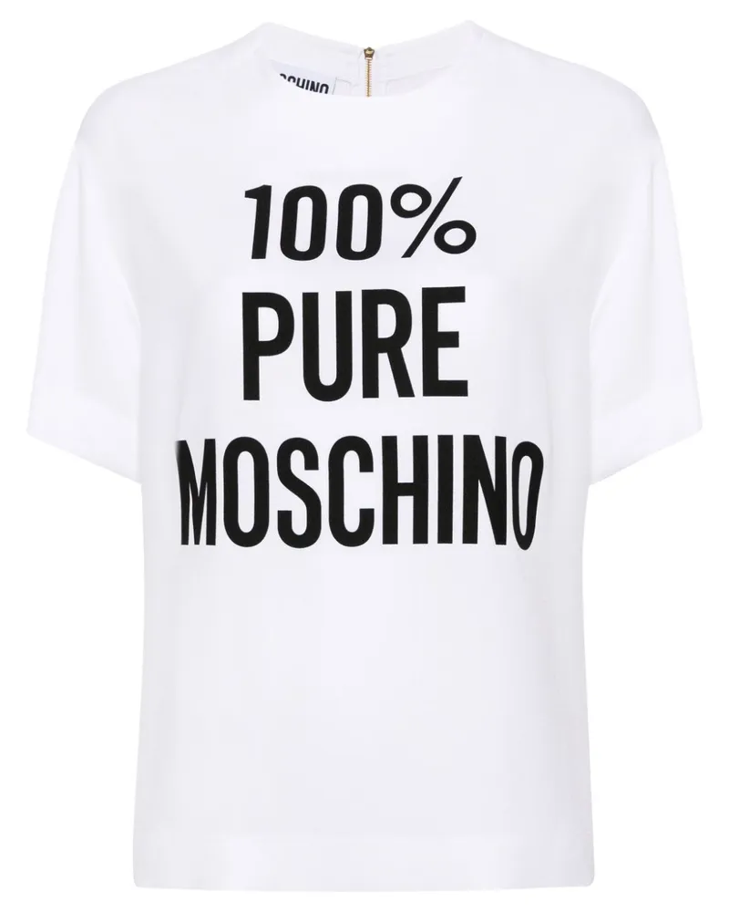 Moschino T-Shirt mit Slogan-Print - Weiß Weiß