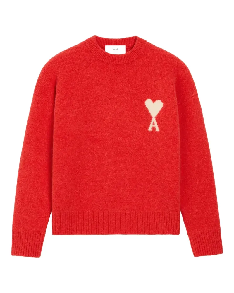 AMI Paris Pullover mit Ami de Coeur-Intarsie - Rot Rot