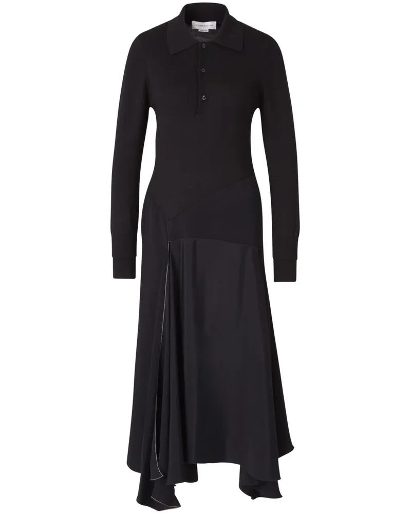 Victoria Beckham Henley Midikleid - Schwarz Schwarz