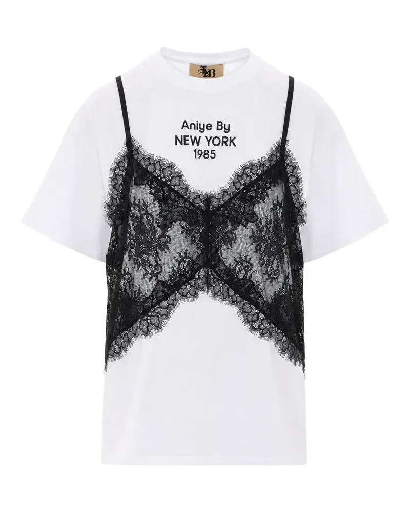 Aniye By Lila T-Shirt mit Schnürdetail - Weiß Weiß