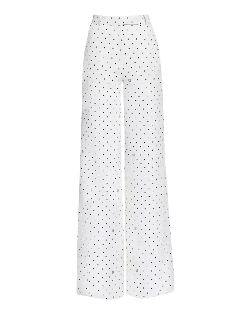 Elie Saab Cady Palazzohose mit Polka Dots - Weiß Weiß