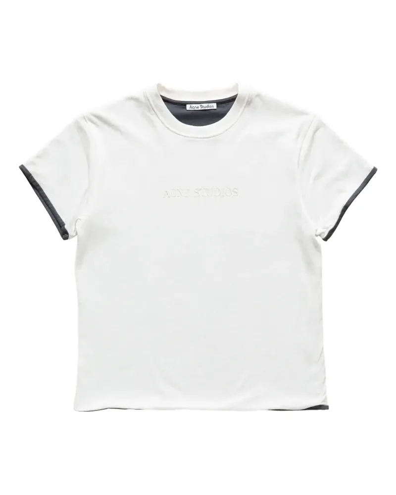 Acne Studios T-Shirt mit Logo-Stickerei - Weiß Weiß