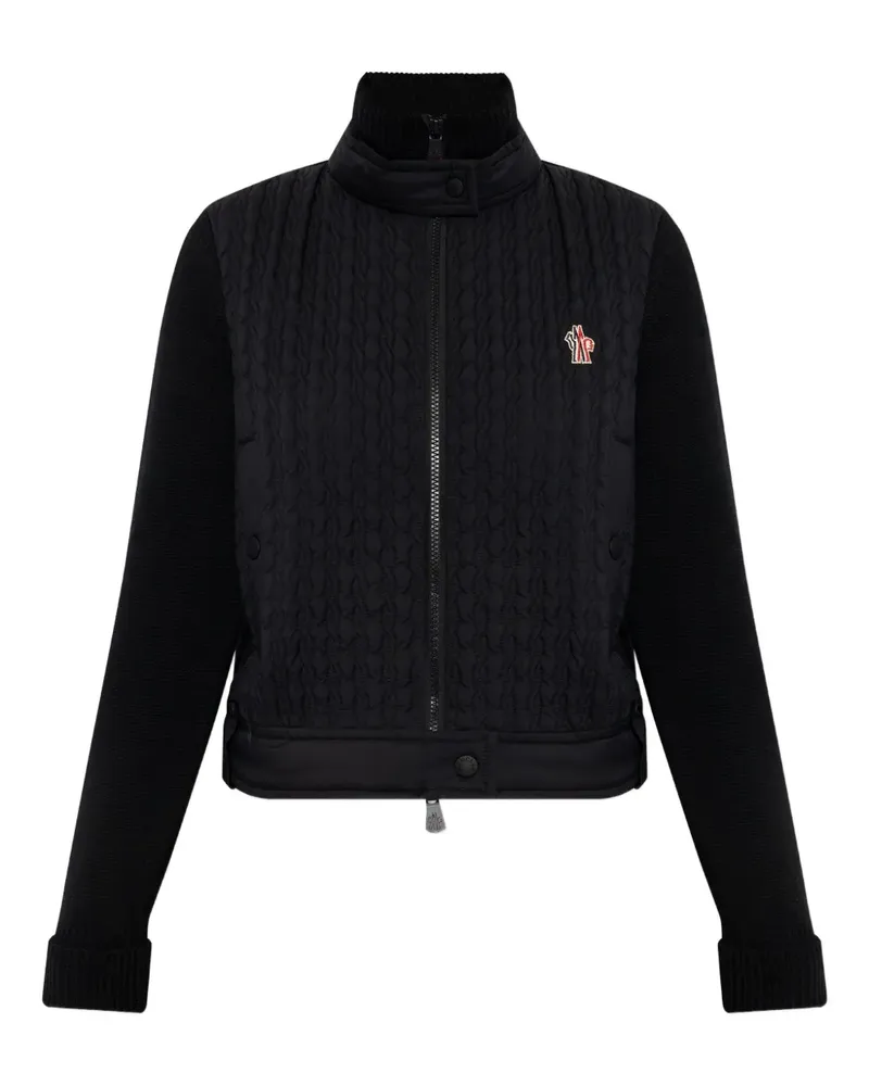 Moncler quilted panelled cardigan - Schwarz Schwarz